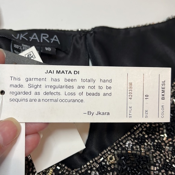 NWT: Jkara black dress with sequins and beading - Picture 10 of 12